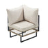 Livsip 7-Piece Rope Weave Outdoor Sofa Set with Tempered Glass Table, Khaki