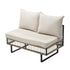 Livsip 7-Piece Rope Weave Outdoor Sofa Set with Tempered Glass Table, Khaki
