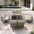 8 Seater Outdoor Sofa Set with Table, Rope Weave, Khaki, 150kg Cap