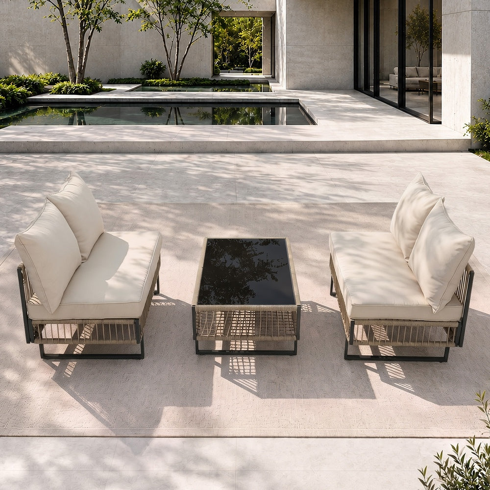 4 Seater Outdoor Sofa Set Table and Chairs Furniture, Cocoon Style Design