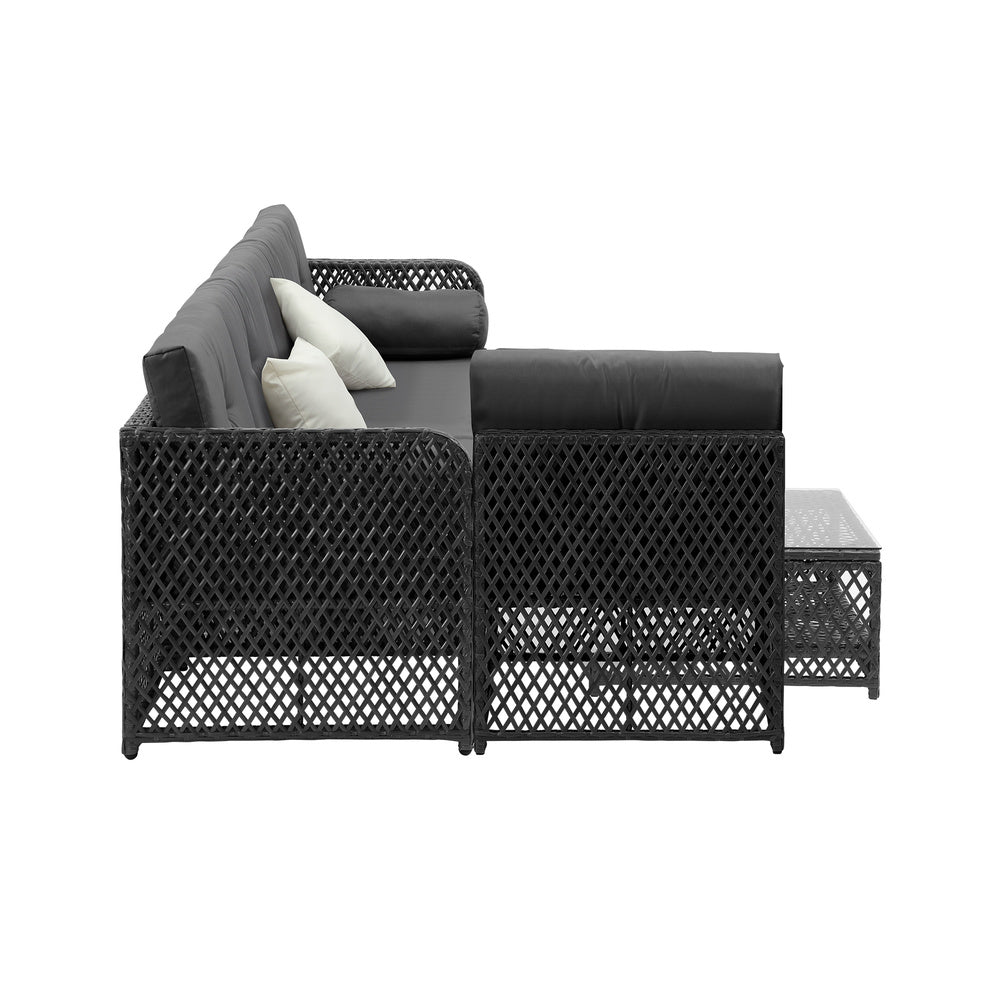 Outdoor Sofa Set 6 Seater Wicker Rattan Lounge Setting
