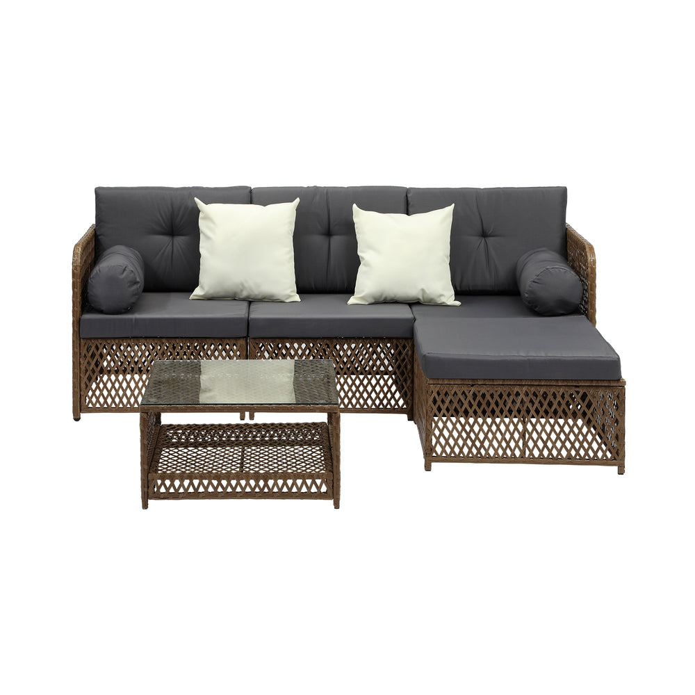 Outdoor Furniture Lounge Setting 4 Seater Wicker Sofa Set