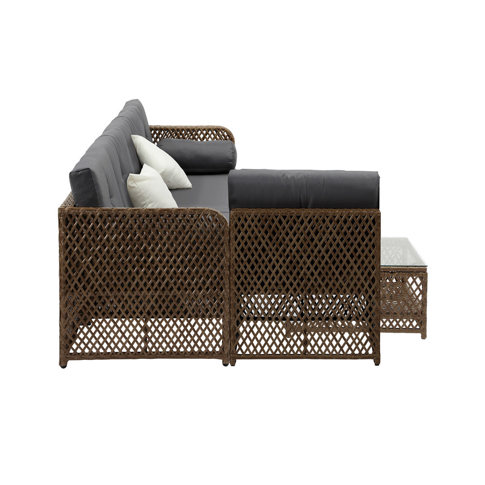 Outdoor Furniture Lounge Setting 6 Seater Wicker Sofa Set