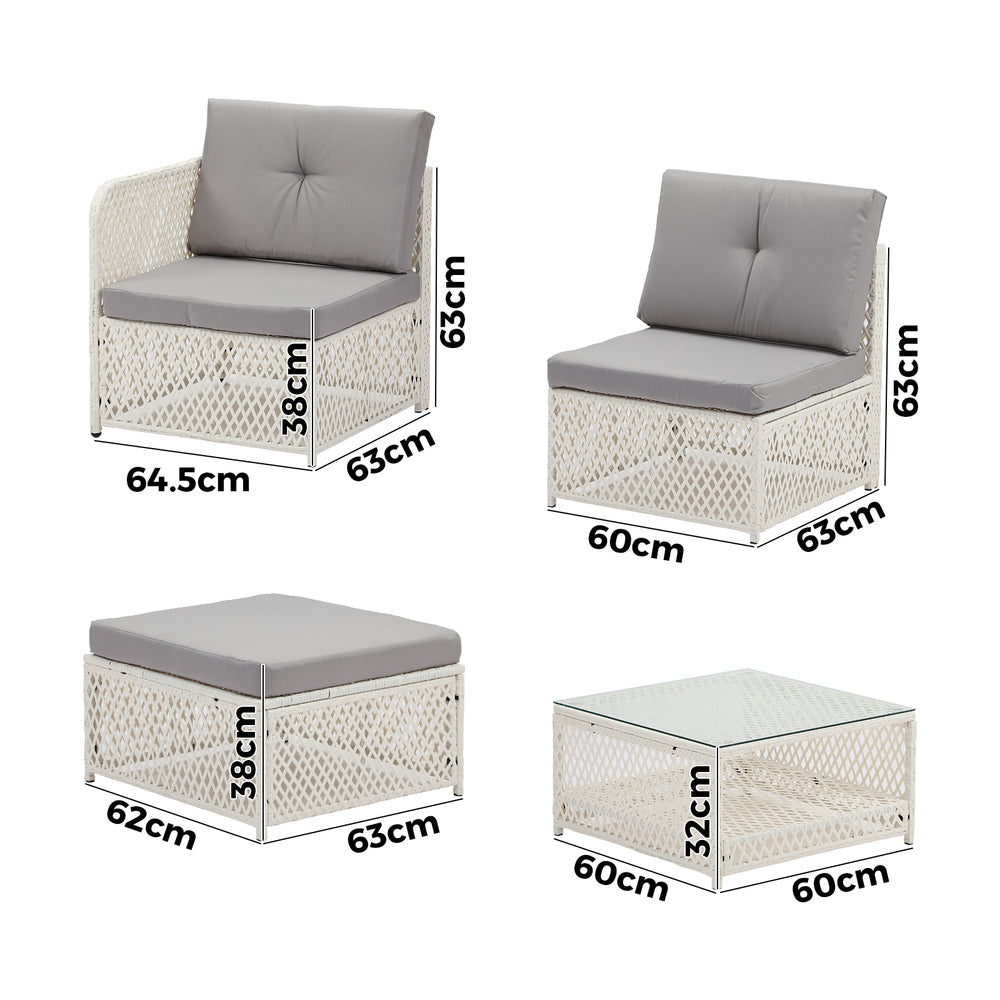 Outdoor Furniture Sofa Set 7-Piece Wicker Lounge Setting