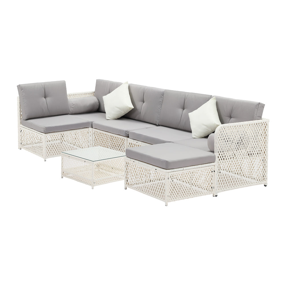 Outdoor Furniture Sofa Set 7-Piece Wicker Lounge Setting