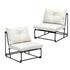 2PCS Outdoor Dining Chairs Patio Sofa Lounge Chair Beige