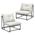 2PCS Outdoor Dining Chairs Patio Sofa Lounge Chair Beige