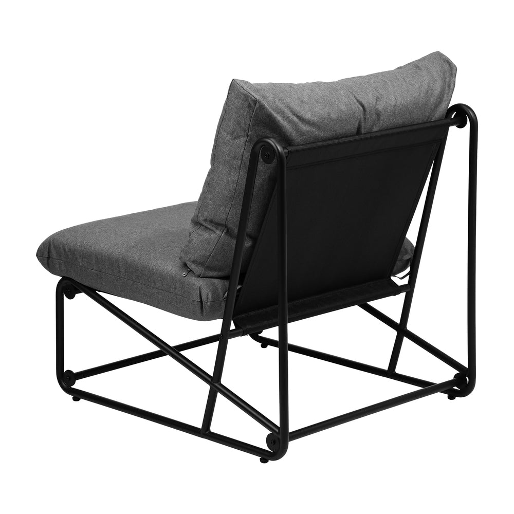 2PCS Outdoor Dining Chairs Patio Sofa Lounge Chair Grey