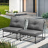 2PCS Outdoor Dining Chairs Patio Sofa Lounge Chair Grey
