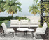 Livsip 8PCS Outdoor Sofa Set 2-in-1 Coffee Table with Chairs Beige