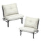 2PC Outdoor Lounge Chairs Patio Sofa with Cushions Beige