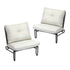 2PC Outdoor Lounge Chairs Patio Sofa with Cushions Beige