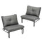 2PC Outdoor Lounge Chairs Patio Sofa with Cushions Grey