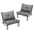 2PC Outdoor Lounge Chairs Patio Sofa with Cushions Grey