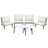 Livsip 6PCS Outdoor Sofa Set 2-in-1 Coffee Table with Chairs Beige