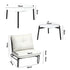 Livsip 8PCS Outdoor Sofa Set Nesting Coffee Table with Chairs Beige