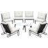 Livsip 8PCS Outdoor Sofa Set Nesting Coffee Table with Chairs Beige
