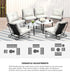 Livsip 8PCS Outdoor Sofa Set Nesting Coffee Table with Chairs Beige