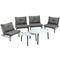 Livsip 6PCS Outdoor Sofa Set 2-in-1 Coffee Table with Chairs Grey
