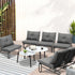 Livsip 8PCS Outdoor Sofa Set Nesting Coffee Table with Chairs Grey