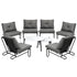 Livsip 8PCS Outdoor Sofa Set Nesting Coffee Table with Chairs Grey