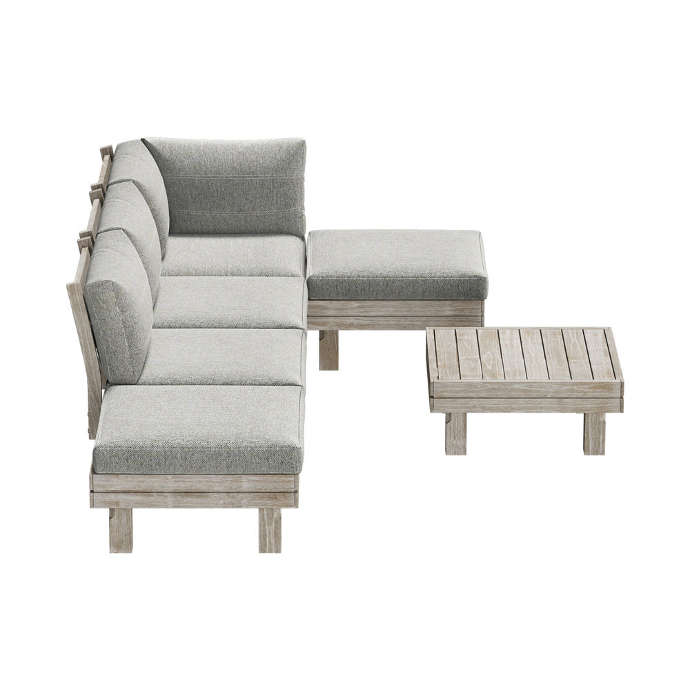 Livsip 6 Piece Outdoor Furniture Sofa Set Wooden Lounge Setting