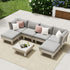 Livsip 7PCS Outdoor Sofa Set Wooden Lounge Setting Table Chair