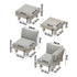 Livsip 7PCS Outdoor Sofa Set Wooden Lounge Setting Table Chair