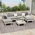 Livsip 7PCS Outdoor Sofa Set Wooden Lounge Setting Table Chair
