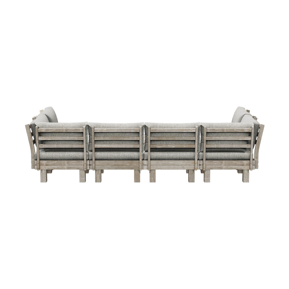 Livsip 9PCS Outdoor Sofa Set Wooden Lounge Setting Table Chair