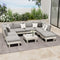 Livsip 9PCS Outdoor Sofa Set Wooden Lounge Setting Table Chair