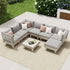 Livsip 8PCS Outdoor Sofa Set Wooden Lounge Setting Table Chair