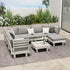 Livsip 8PCS Outdoor Sofa Set Wooden Lounge Setting Table Chair