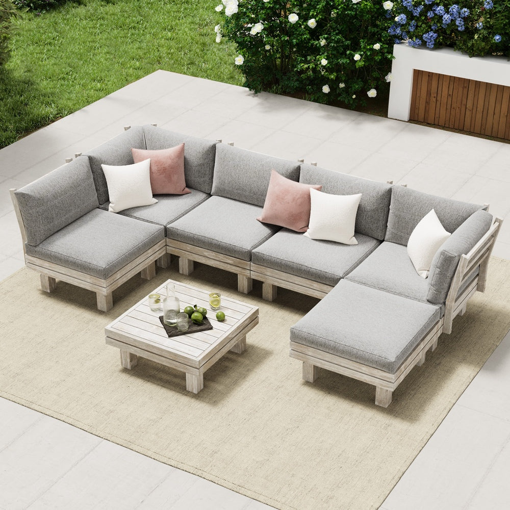 Livsip 7PCS Outdoor Furniture Sofa Set Lounge Setting Garden