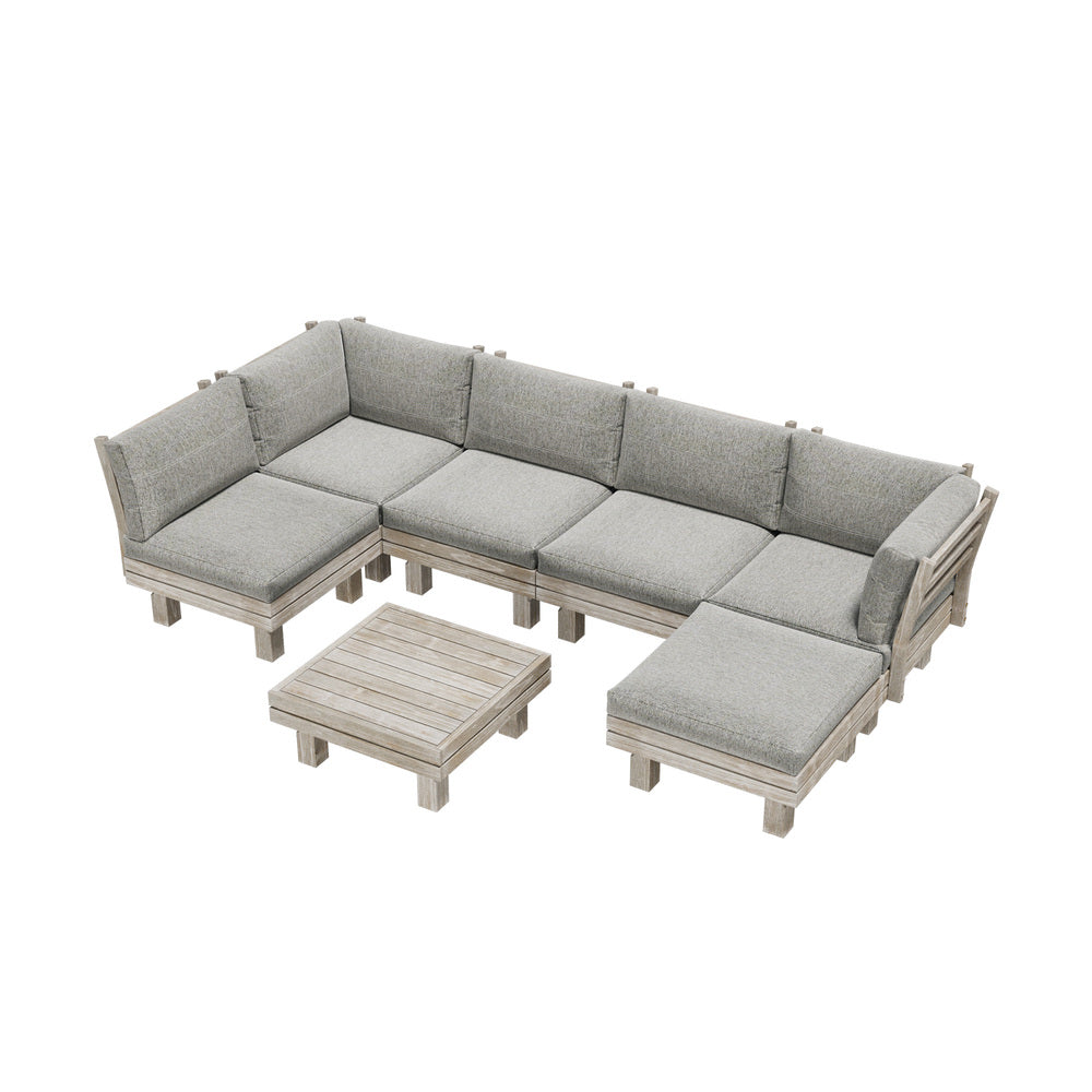 Livsip 7PCS Outdoor Furniture Sofa Set Lounge Setting Garden