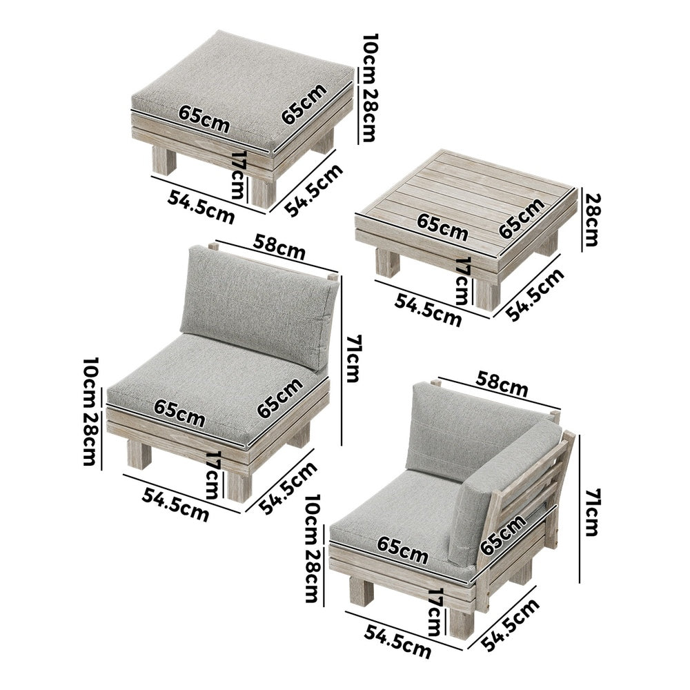 Livsip 7PCS Outdoor Furniture Sofa Set Lounge Setting Garden