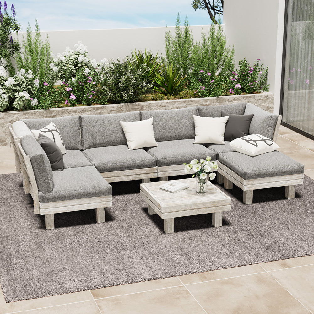 Livsip 7PCS Outdoor Furniture Sofa Set Lounge Setting Garden