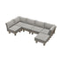 6-Piece Beige Outdoor Sofa Set with Coffee Table, Wood Frame, 150kg