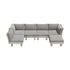6-Piece Beige Outdoor Sofa Set with Coffee Table, Wood Frame, 150kg