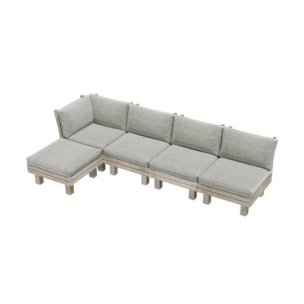 Livsip 5PCS Outdoor Furniture Sofa Set Wooden Lounge Setting