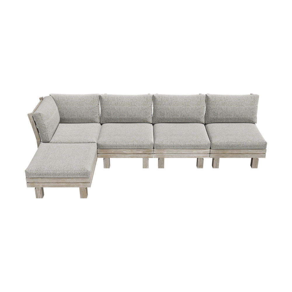 Livsip 5PCS Outdoor Furniture Sofa Set Wooden Lounge Setting