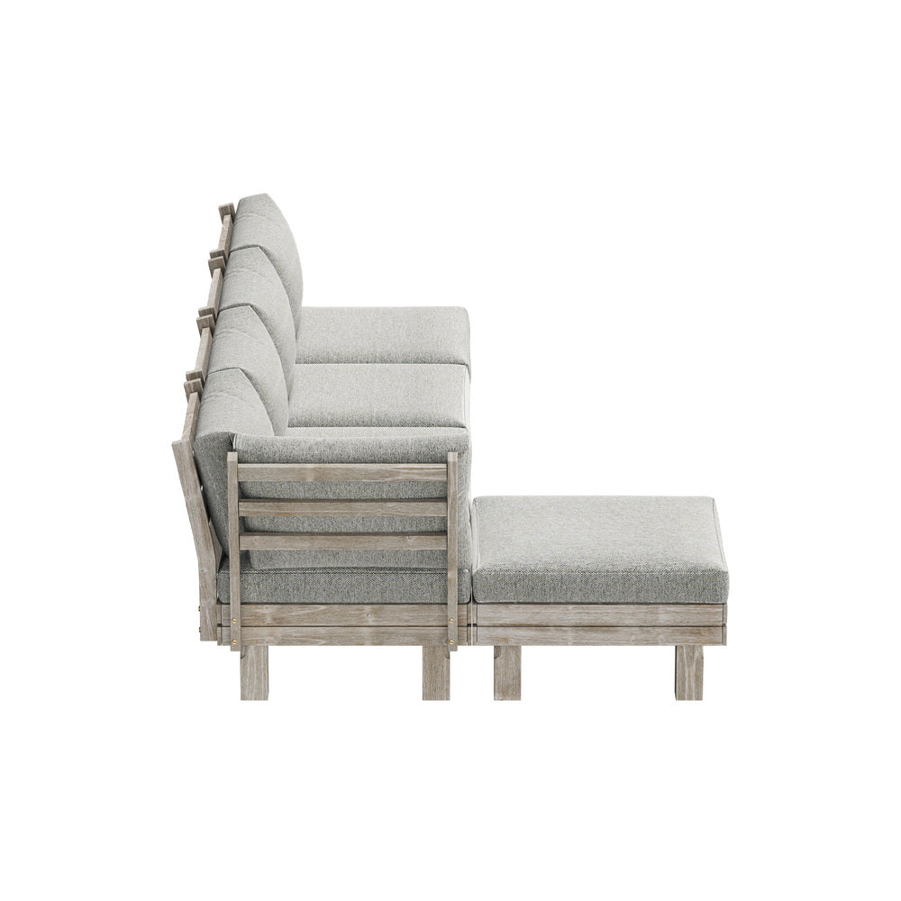 Livsip 5PCS Outdoor Furniture Sofa Set Wooden Lounge Setting