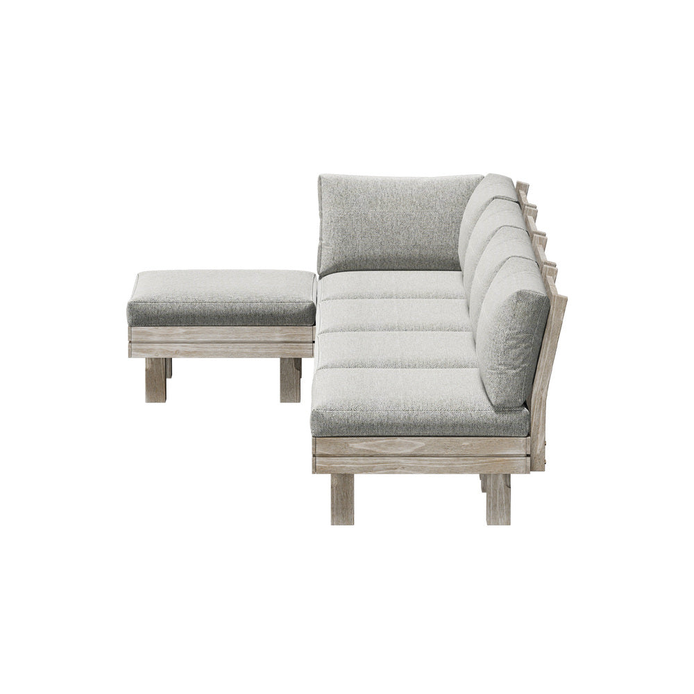 Livsip 5PCS Outdoor Furniture Sofa Set Wooden Lounge Setting