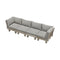 4-Seater Beige Outdoor Sofa Set, Wood Frame, 150kg Rated Per Seat