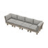 4-Seater Beige Outdoor Sofa Set, Wood Frame, 150kg Rated Per Seat