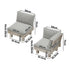 6-Seater Beige Outdoor Sofa Set, Wood Frame, 150kg Rated Each Set