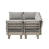 6-Seater Beige Outdoor Sofa Set, Wood Frame, 150kg Rated Each Set