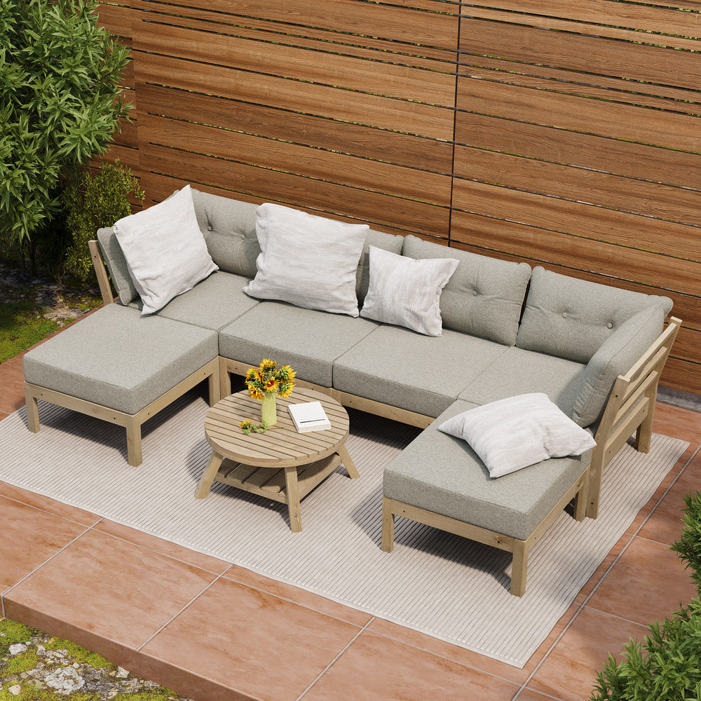 7 Piece Outdoor Lounge Sofa Set Garden Furniture