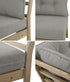 7‑Seater Outdoor Sofa Set Beige – Wood Frame, Cushions & Coffee Table