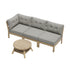 3 Seater Outdoor Sofa Set Wooden Lounge Patio Furniture Beige